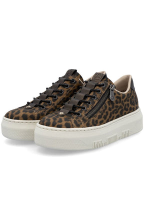 Rieker Zip Trainer in Leopard Print