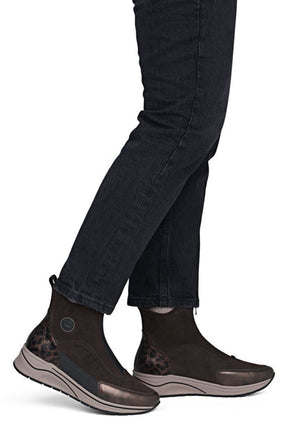 Rieker Zip Wedge Trainer in Brown Leopard 