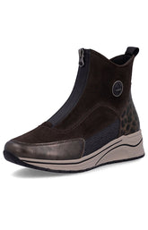 Rieker Zip Wedge Trainer in Brown Leopard 