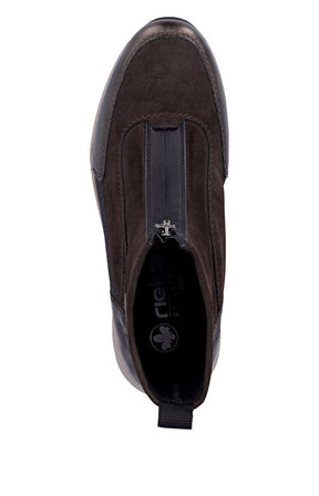 Rieker Zip Wedge Trainer in Brown Leopard  