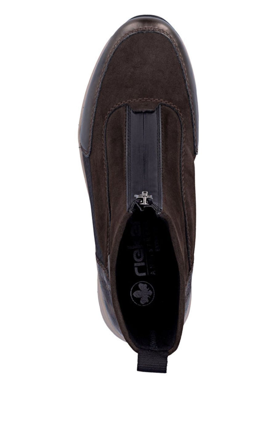 Rieker Zip Wedge Trainer in Brown Leopard  