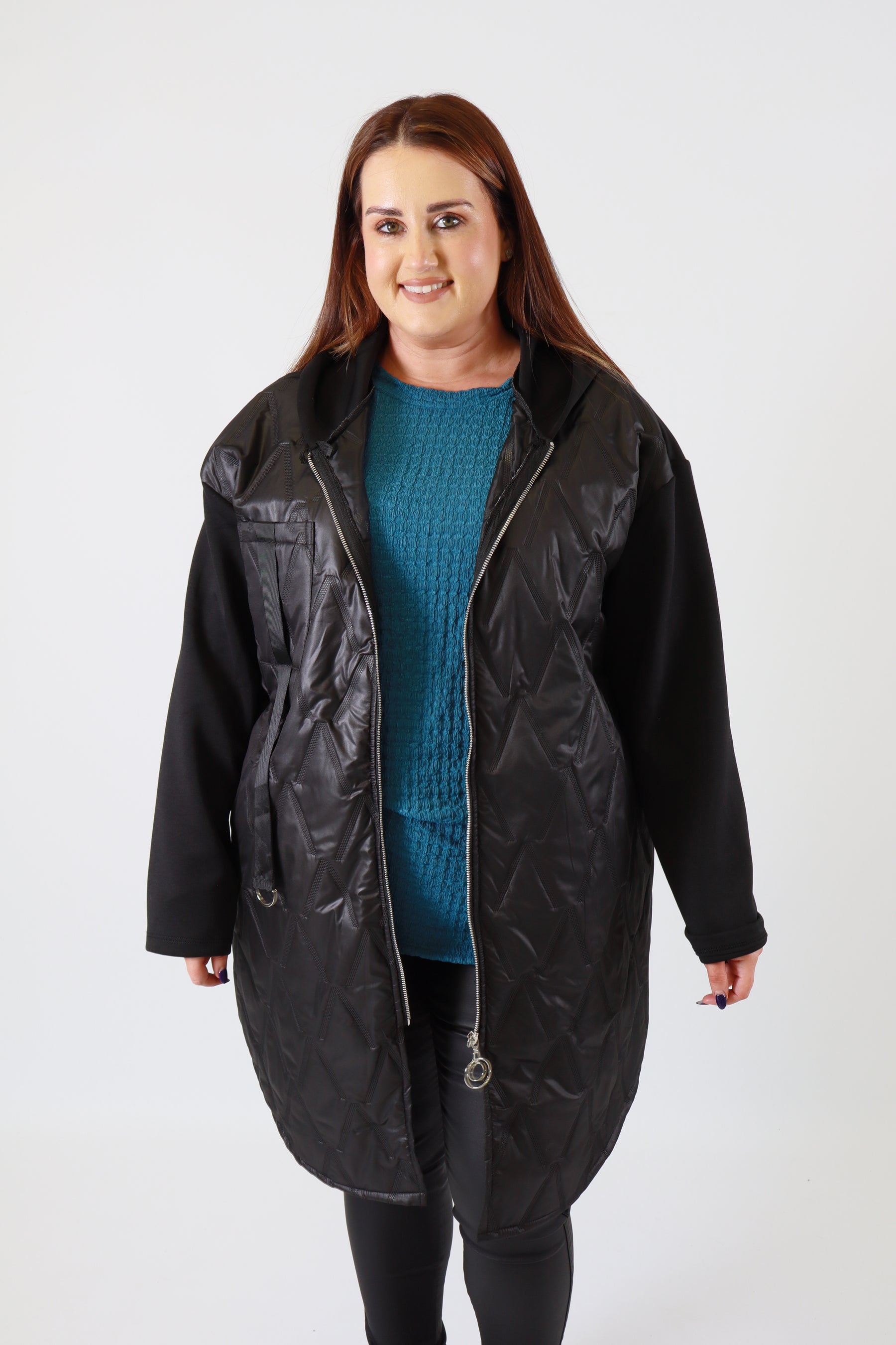 River Longline Jacket in Black