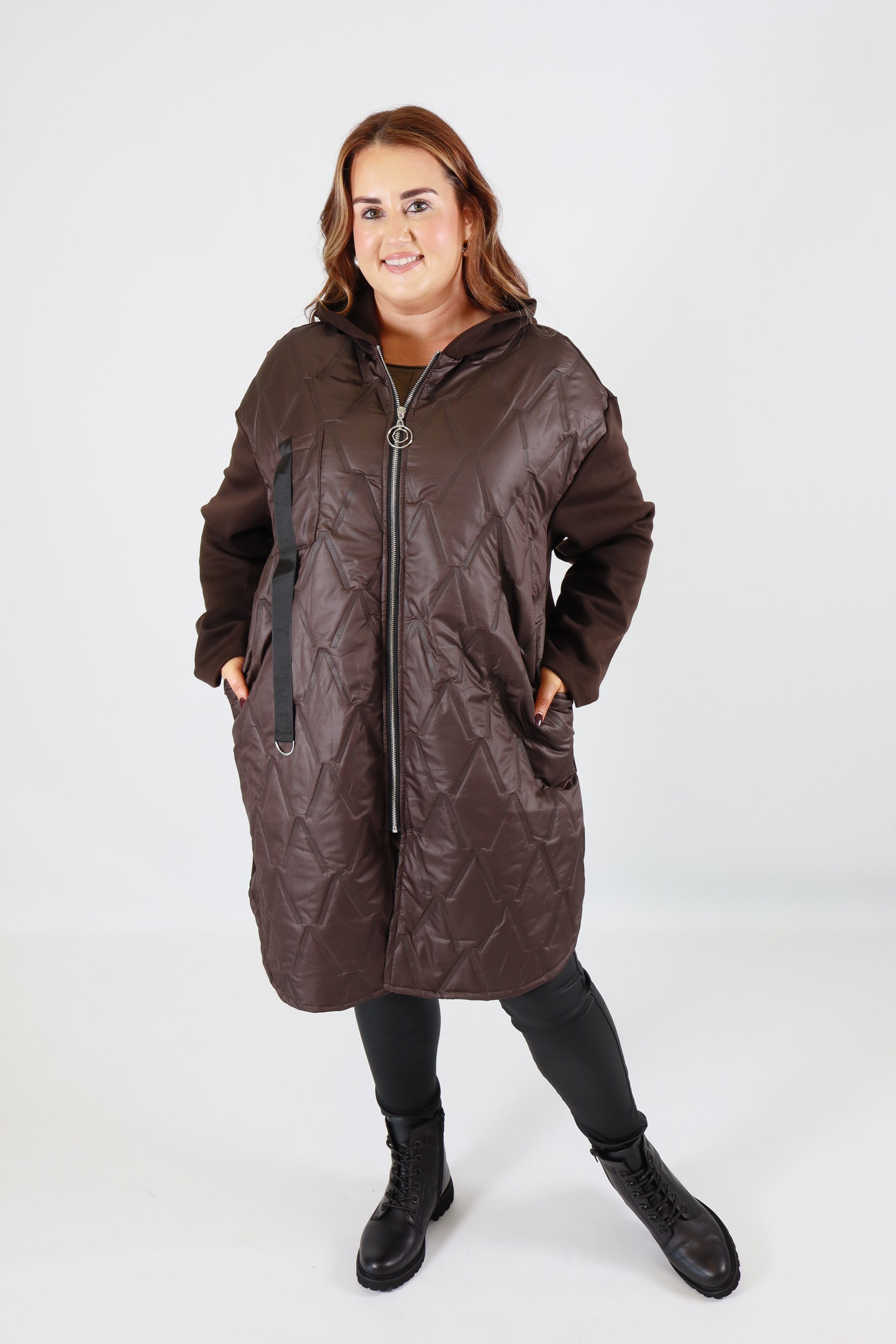 River Longline Jacket in Brown