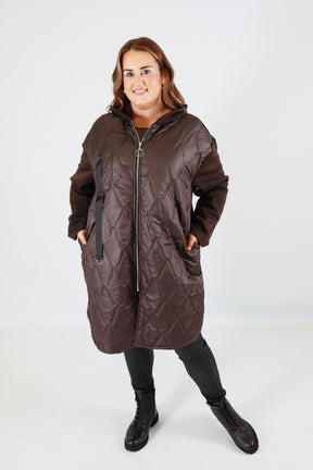 River Longline Jacket in Brown