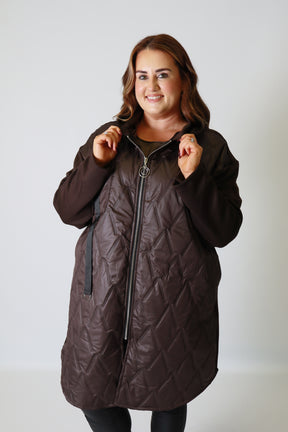 River Longline Jacket in Brown