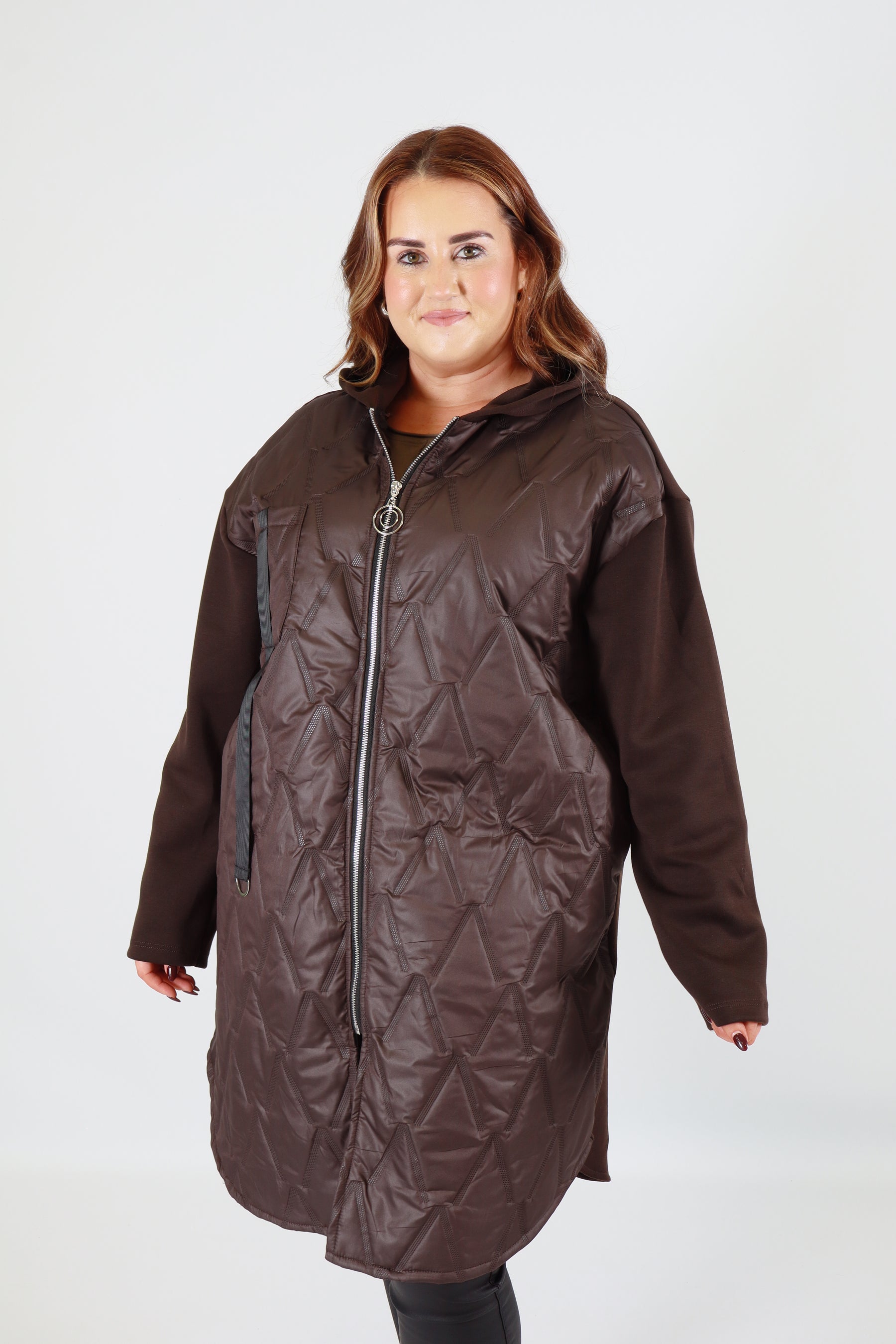 River Longline Jacket in Brown