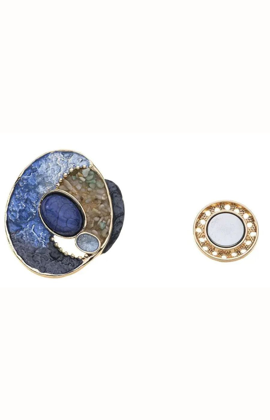 River Magnetic Brooch in Blue