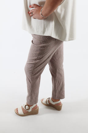 Robell 7/8ths Trousers | Beige Embroidery