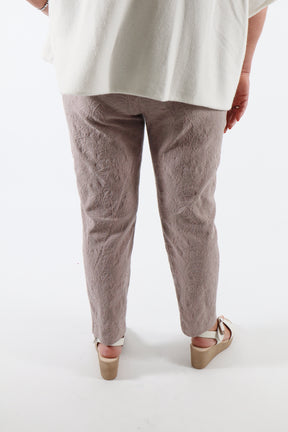 Robell 7/8ths Trousers | Beige Embroidery
