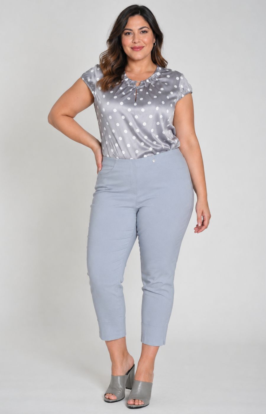 Robell 7/8ths Trousers | Light Grey 