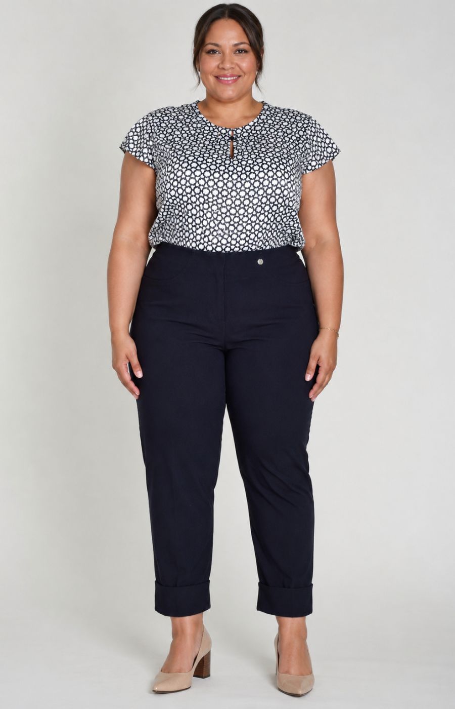 Robell 7/8ths Trousers | Navy 