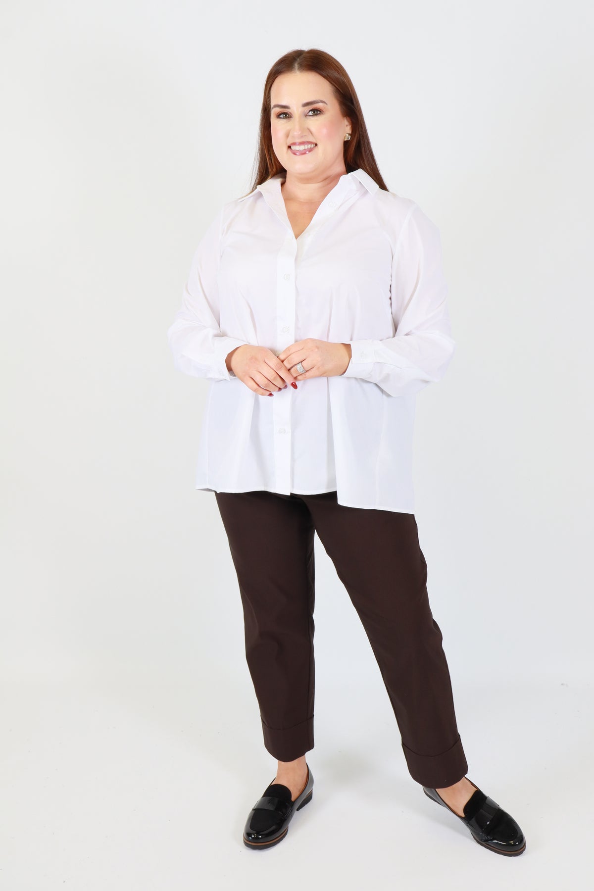 Robell 7/8ths Trousers in Chocolate