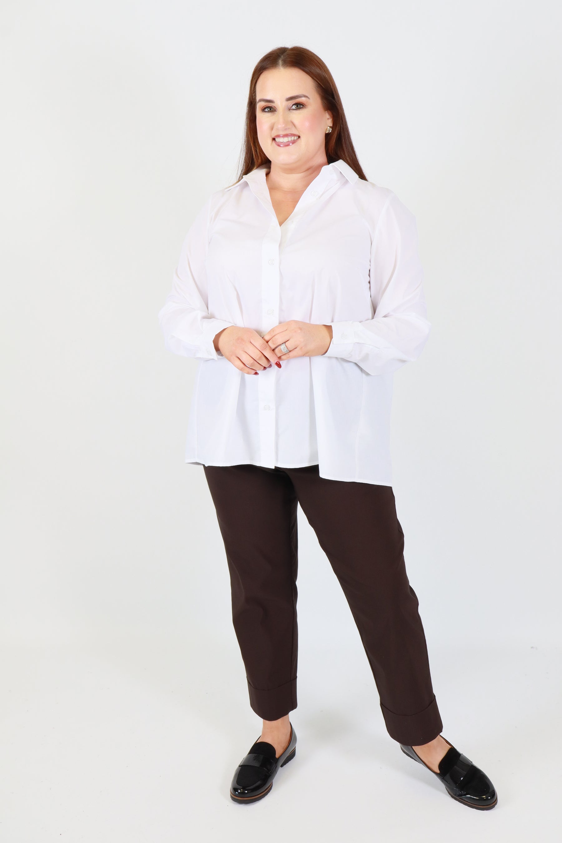 Robell 7/8ths Trousers in Chocolate