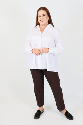 Robell 7/8ths Trousers in Chocolate