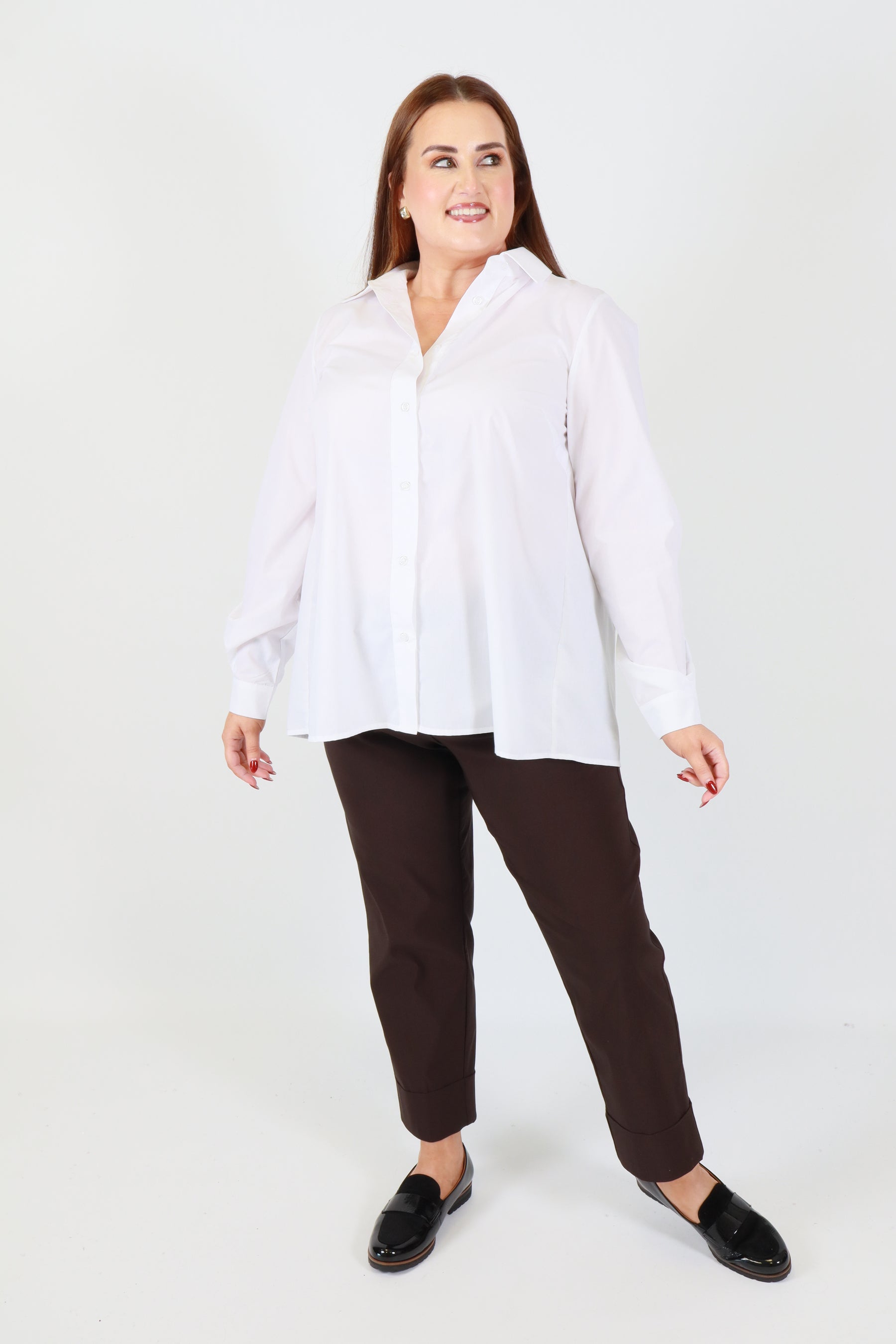 Robell 7/8ths Trousers in Chocolate