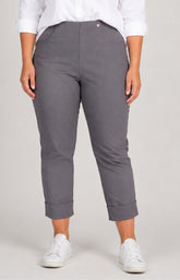 Robell 7/8ths Trousers in Dark Grey 