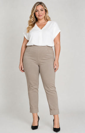 Robell 7/8ths Trousers in Taupe 