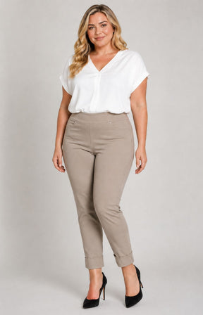 Robell 7/8ths Trousers in Taupe 