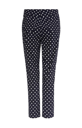 Robell Bella 09 Trousers in Navy Polka Dot 