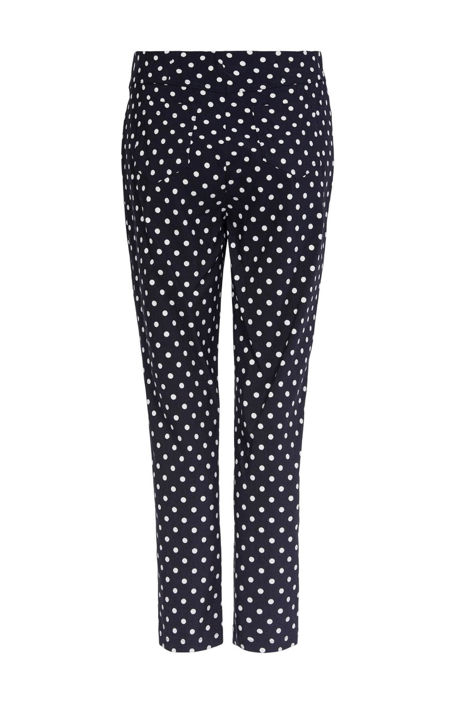 Robell Bella 09 Trousers in Navy Polka Dot 