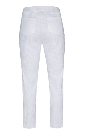 Robell Bella Trousers with White Embroidery. 