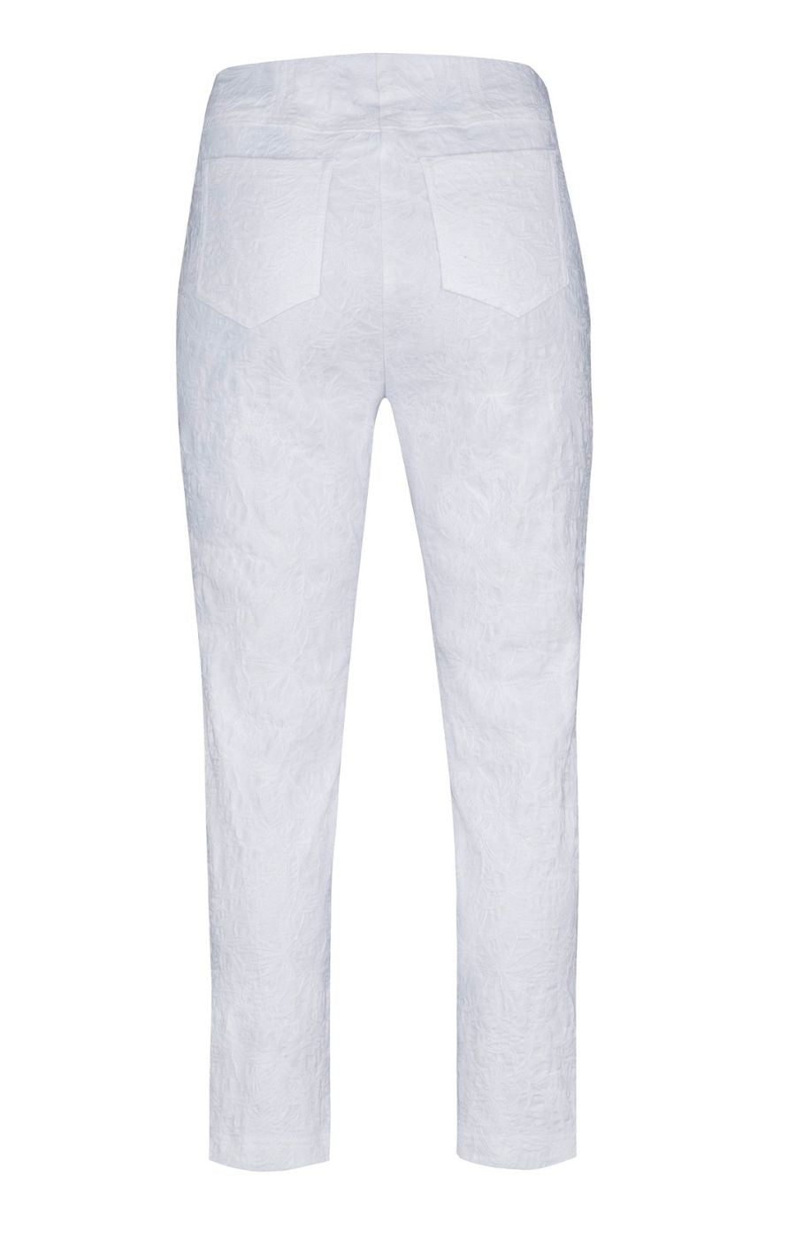 Robell Bella Trousers with White Embroidery. 