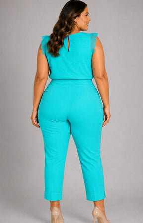 Robell Crop Trousers | Aqua 