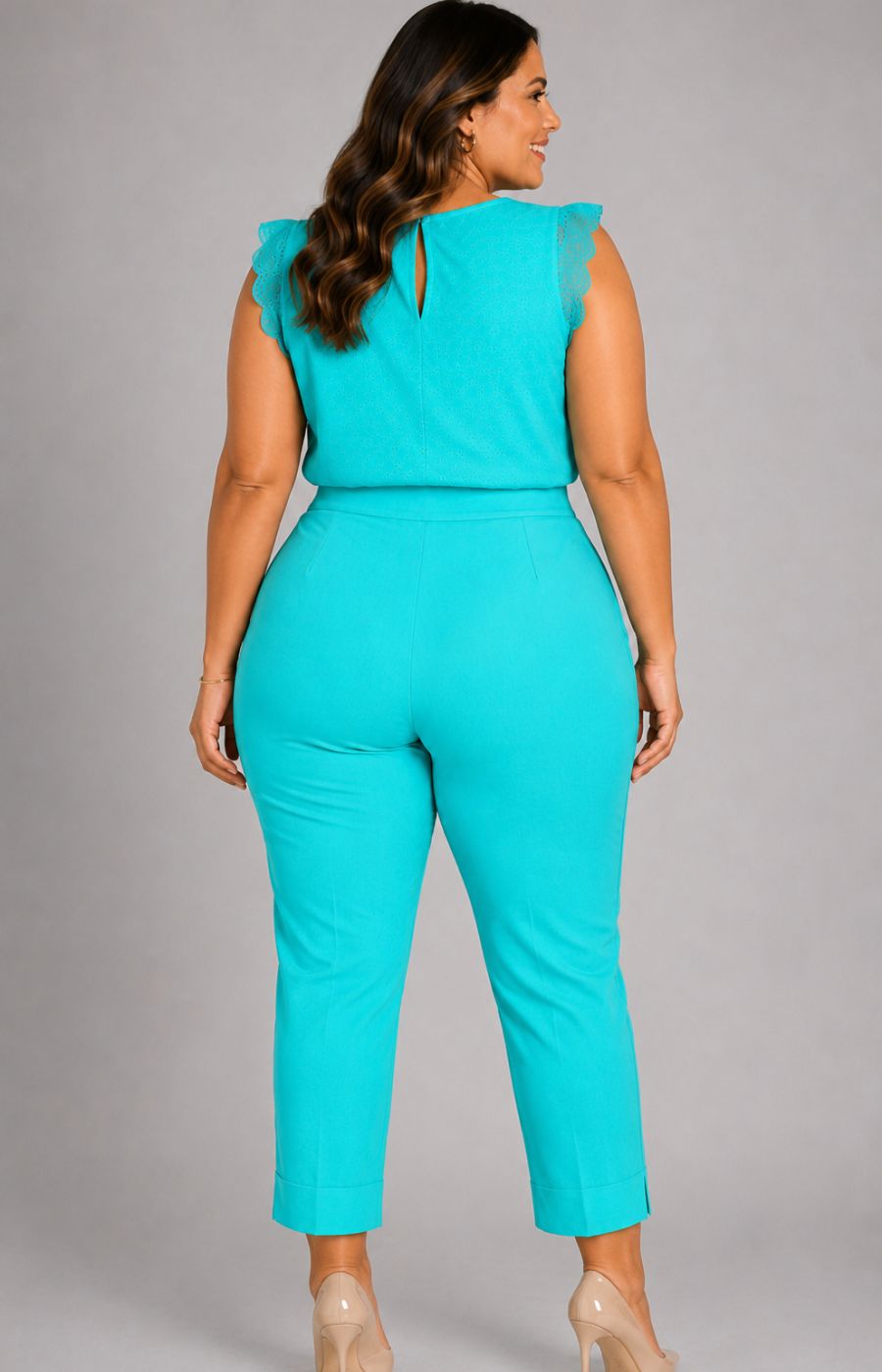Robell Crop Trousers | Aqua 