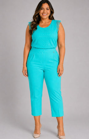 Robell Crop Trousers | Aqua 
