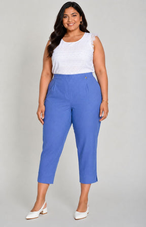 Robell Crop Trousers | Cornflower Blue