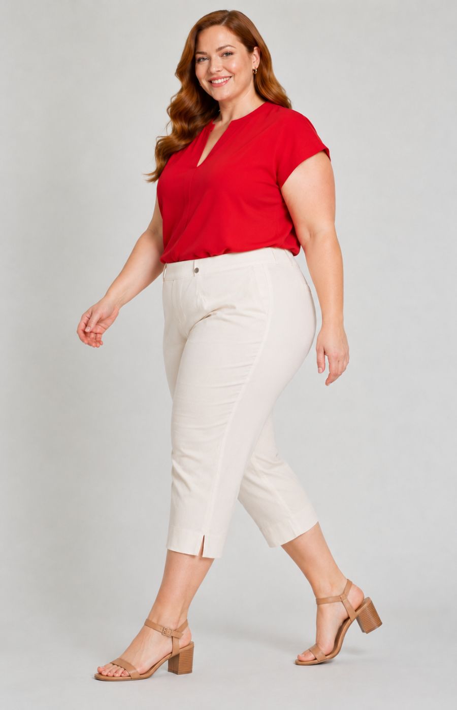 Robell Crop Trousers | Cream  