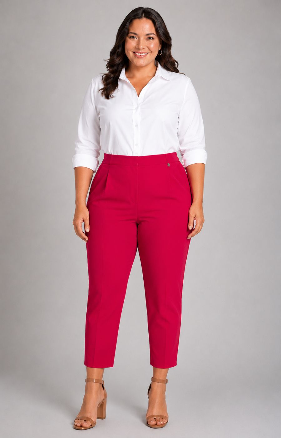 Robell Crop Trousers | Hot Pinkv 