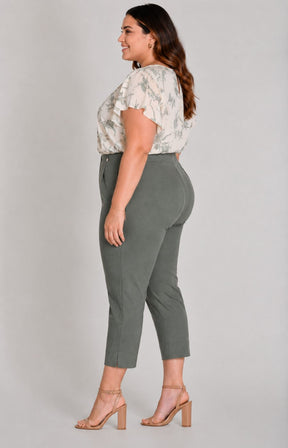 Robell Crop Trousers | Khaki Green 
