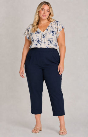 Robell Crop Trousers | Navy 