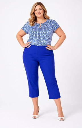 Robell Crop Trousers | Royal Blue 
