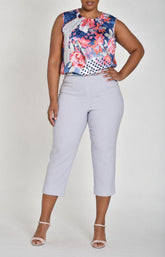 Robell Crop Trousers | Stone Grey 