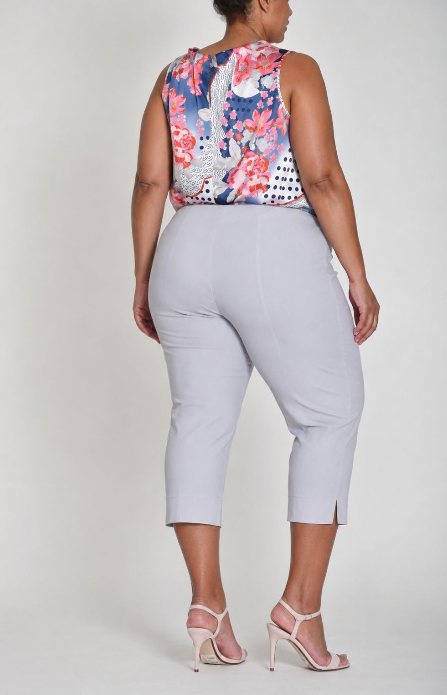 Robell Crop Trousers | Stone Grey 