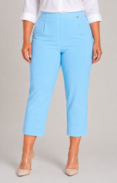 Robell Crop Trousers | Turquoise 