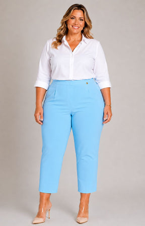 Robell Crop Trousers | Turquoise