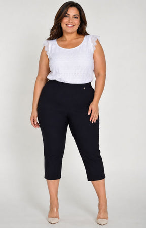 Robell Crop Trousers in Black 