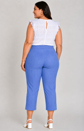 Robell Crop Trousers in Cornflower Blue  