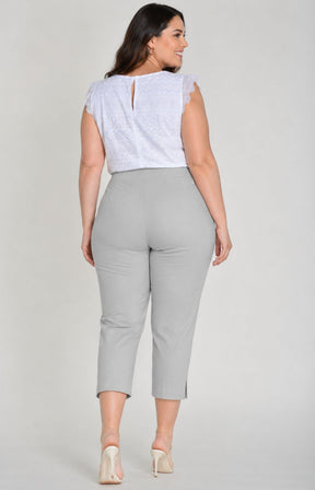 Robell Crop Trousers in Light Grey  