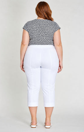 Robell Crop Trousers in White 