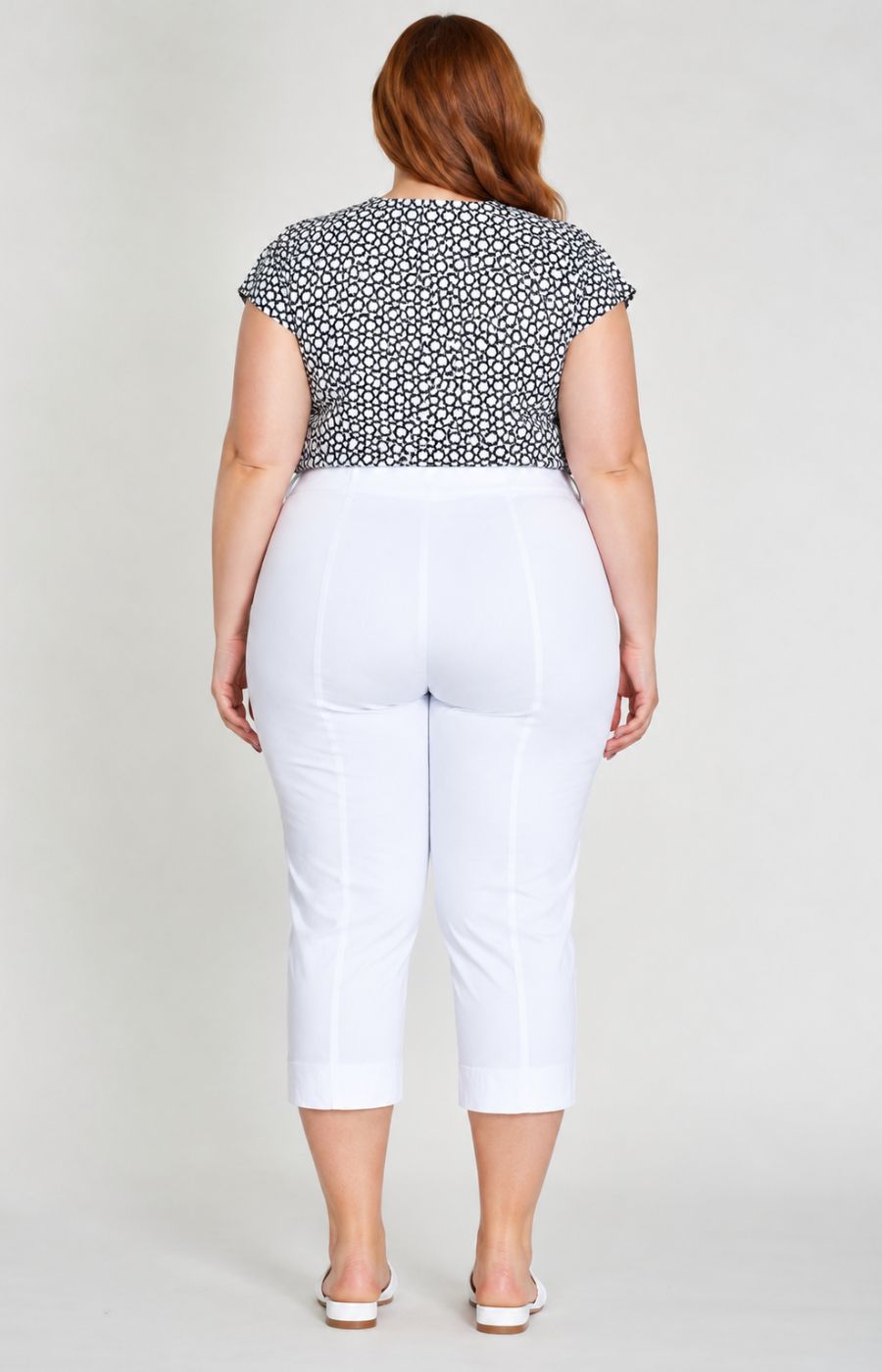 Robell Crop Trousers in White 