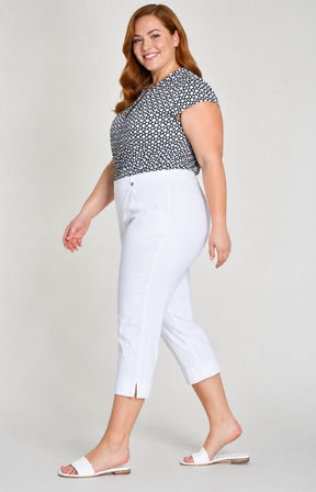 Robell Crop Trousers in White 