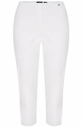 Robell Crop Trousers in White 