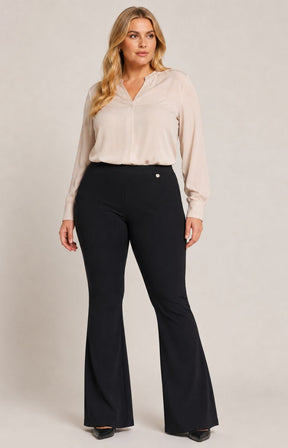 Robell Joella Flared Trousers in Black. This image was created using AI