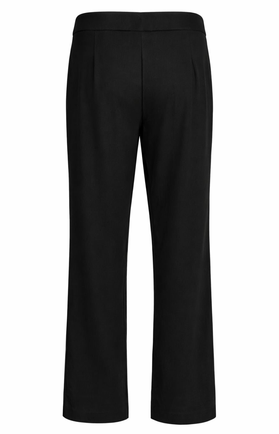 Robell Paula Trousers in Black, back view, a pull up style, full length trouser with a straight leg, crease lines down the front and back and side pockets