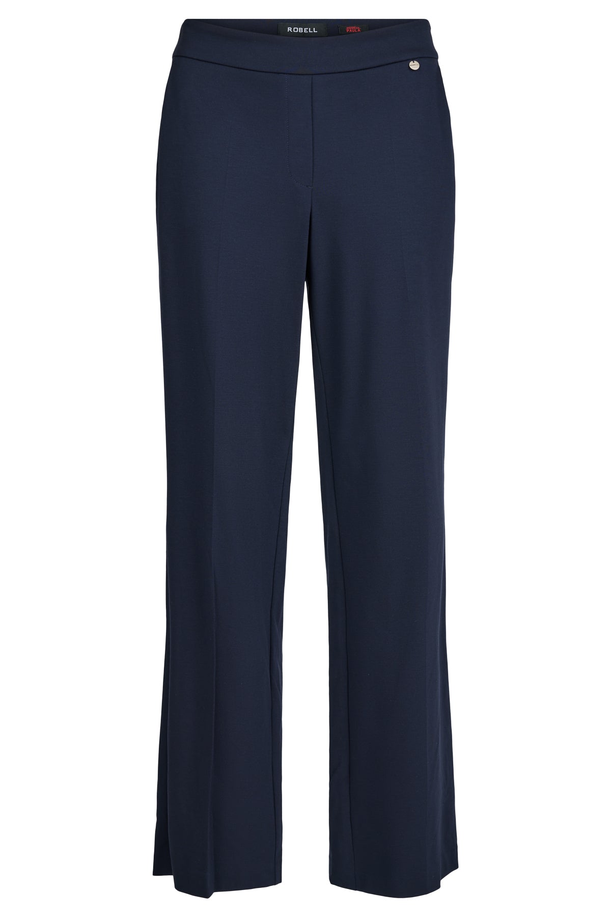 Robell Paula Trousers in Navy, a navy pull up style trouser with a relaxed fit, straight leg and a full length leg
