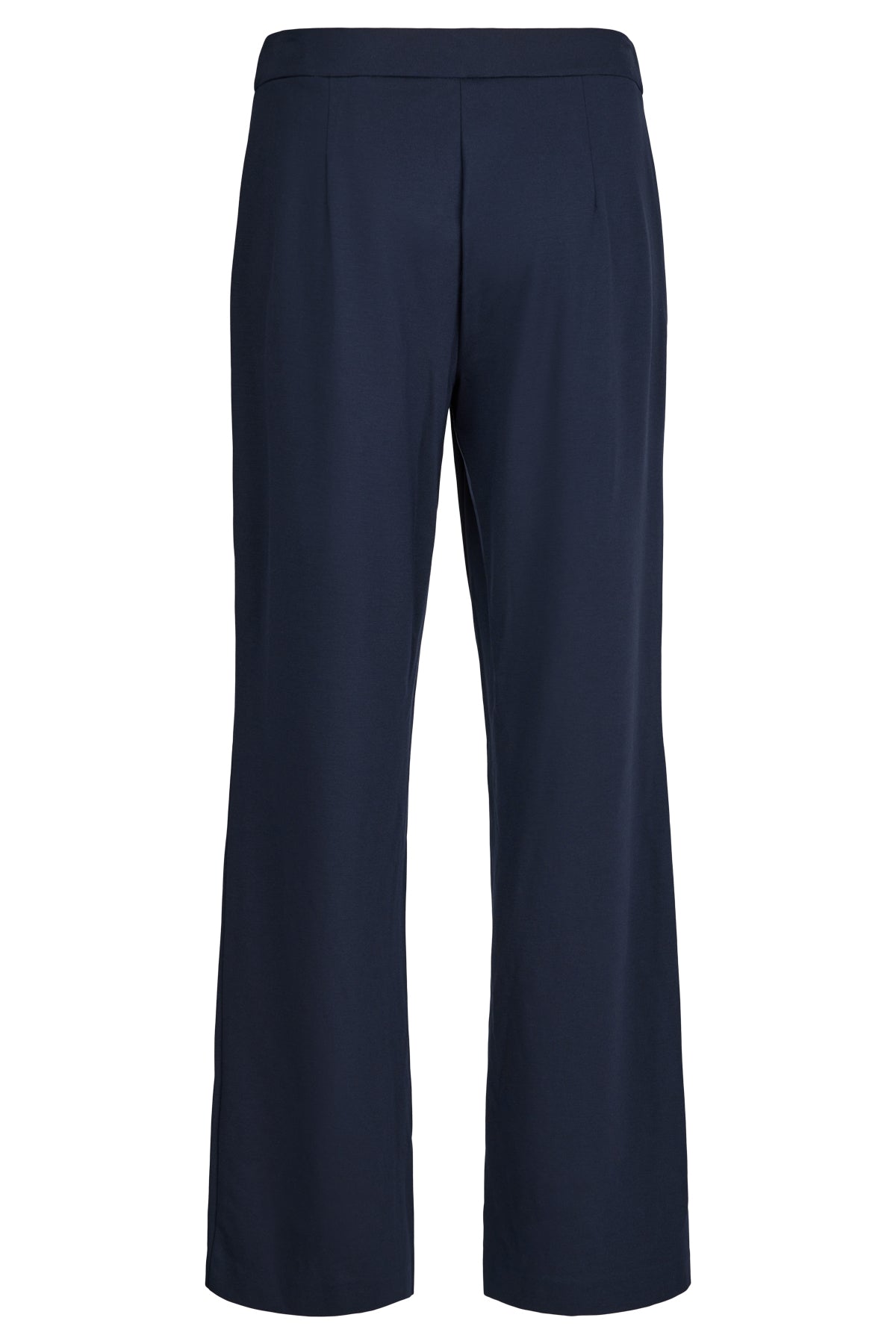 Robell Paula Trousers in Navy, back view, a navy pull up style trouser with a relaxed fit, straight leg and a full length leg